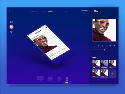 Photo editor app desktop messaging ui ux
