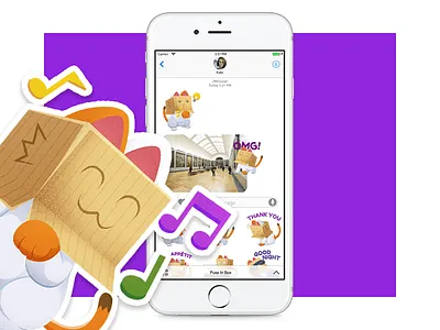 Puss In Box cat character imessage ip mascot petshopbox puss in box sticker