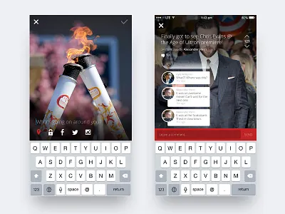 Post Creation & Commenting app comments design feed flat design interface ios iphone post social ui ux