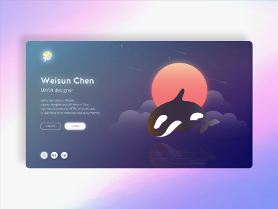 My portfolio 2017 design illustration night portfolio whale
