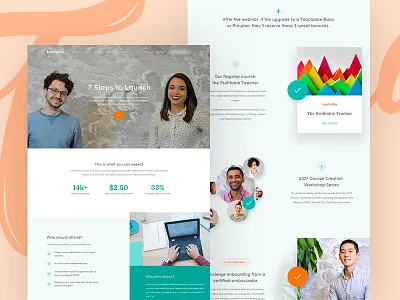 Teachable - Affiliate Program app clean design flat landing page teachable ui user experience ux web website