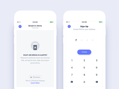 Empty Sate & Sign Up-PIN Screens app empty state encryption ios iphone navigation pin screen productivity security sign up utility