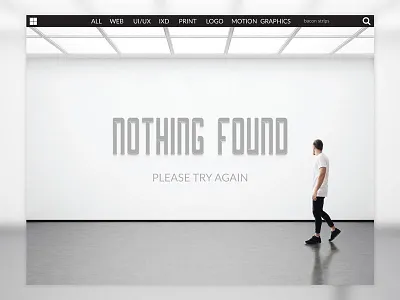Nothing Found UI for a custom grid system 404 app gallery grid isotope minimal modern portfolio responsive ui ux website