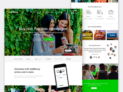 Landing Page - Zipmoney landing page onepage payment site website zipmoney
