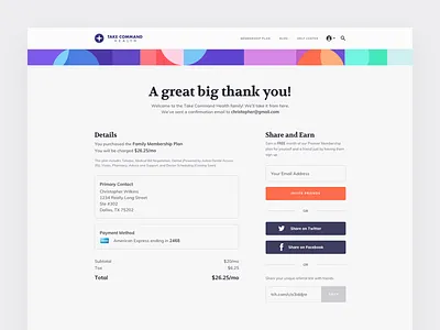 Thank You! checkout confirmation page ecommerce healthcare thank you