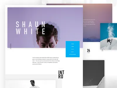 New Shaun White Redesign athlete layout organic skate snow snowboard ui ux