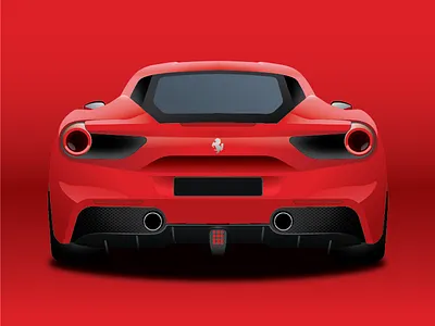 Ferrari 488GTB car design fast ferrari gradient illustration red shading