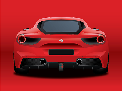 Ferrari 488GTB car design fast ferrari gradient illustration red shading