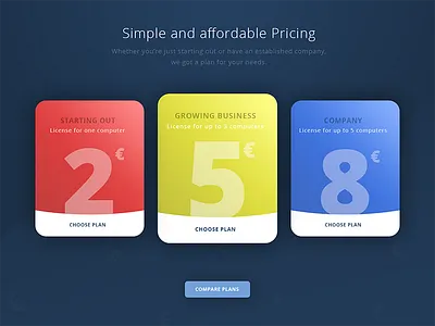 Plans plans pricing simple ui ux web webdesign