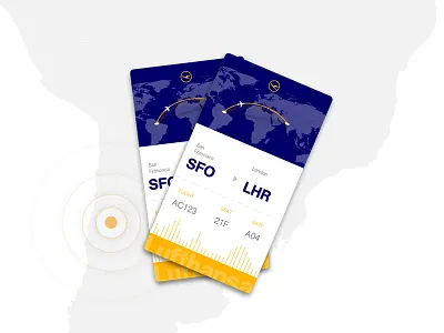 Play the world airplane blu flat flight icon illustration sketch ticket yellow