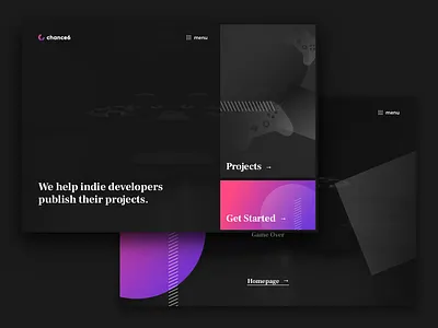 Chance6 on Behance behance dark game gradients strv ui webdesign website