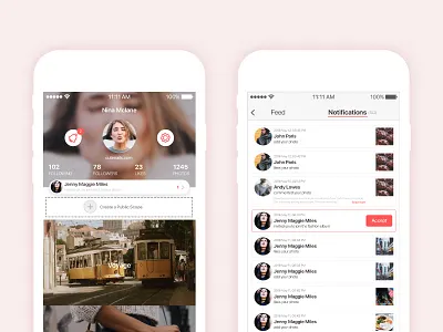 Scope App | profile & notifications app flat images invitation ios mobile notifications profile ui ux