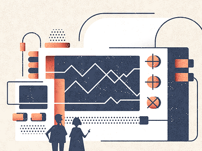 Search Editorial #2 editorial future illustration machine people robot texture vector