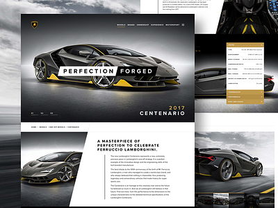 Centenario Landing car design lamborghini landing simple site type typography ui web web design website