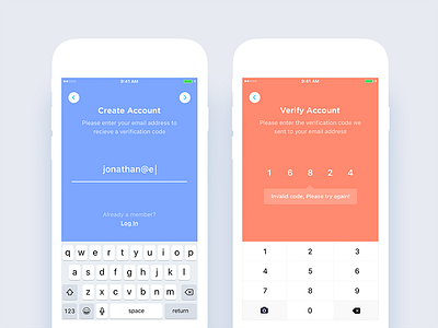 Create Account & Verification Process - Versions android app create account flat ios log in sign in sign up utility verification verify