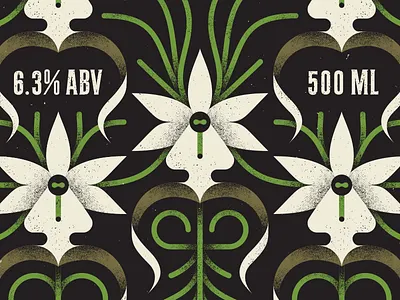 Ghost Orchid beer flowers label orchid roots texture