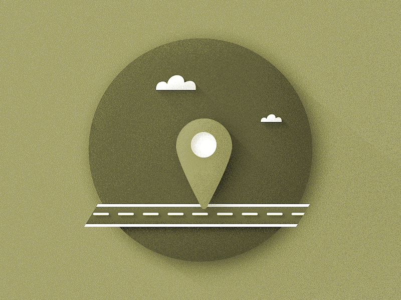 Navigation animation flat location navigation noise webkul