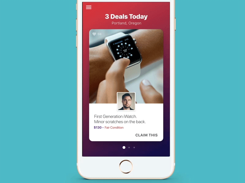 Deal Finder 2017 animated buy card clean flat gif gradient gui trend ui