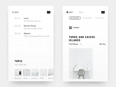 Diary 5 apple clean connect demo diary inspiration interaction interface time travel ui ux