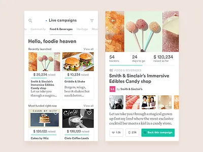 Fund Raising Campaigns app campaign concept fund gallery goal ios kickstarter mobile project raising target