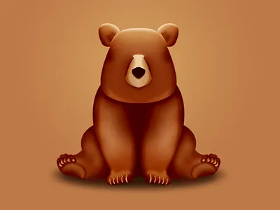 Bear animal bear brown character illustration nature