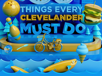 CLEVELAND MAGAZINE bike boliche cover fish ice cream magazine queso render sandwich