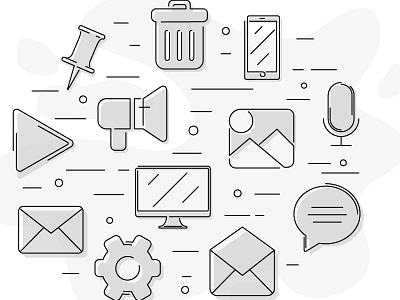 A Selection of Icons icons lineicons media