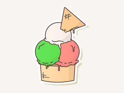 Italian Icecream sticker playoff dribbble food icecream italian playoff sticker waffle