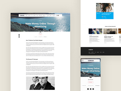 Comish Theme | Article Page article design interface social theme ui ux web