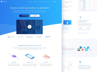 Access management software landing page access business interface management modern product security startup ui ux web web design