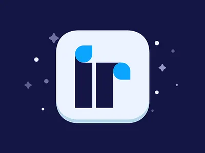 ir unused logo app blue icon ir logo logotype recruit unused