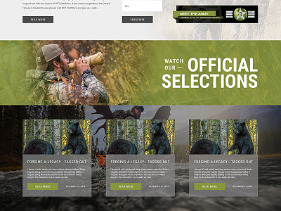 Site Design for The Hunting Film Tour deer explore film fishing hunting outdoors tour wildlife