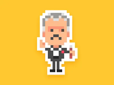 Godfather Sicilian Mafia Pixel Art character flat godfather illustration italy lowpoly mafia pixel pixelart sticker