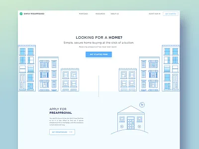 Home Loan Landing Page buy clean feature home landing product secure simple