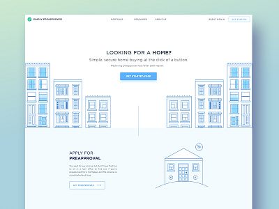 Home Loan Landing Page buy clean feature home landing product secure simple