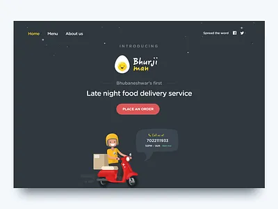 Bhurjiman landing page clean flat food delivery illustration landing page