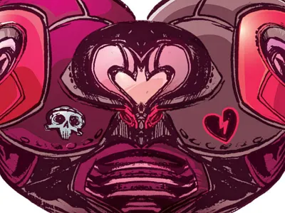 LoveBot droid heart illustrator metroid photoshop robot skull