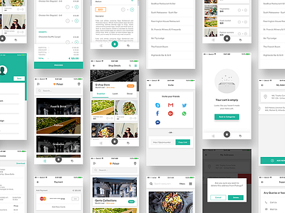 Complete iOS ui kit for delivery app checkout credit card delivery empty cart food app groceries ios app ui kit onboarding product profile tracking ui bundle