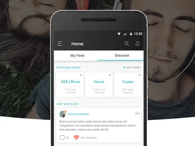 Trbble Android app UI android interaction music app trbble ui visual design