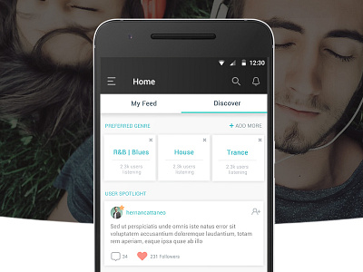 Trbble Android app UI android interaction music app trbble ui visual design