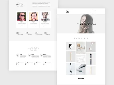 AA - Minimal Creative Portfolio PSD Template agency creative design flat interface minimal photoshop portfolio psd template studio ui ux