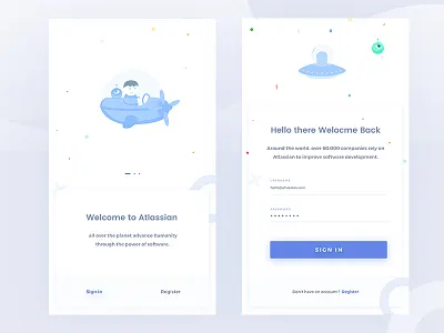 Atlassian Login Page app atlassian clean flat light log in minimal sign in ui ux white