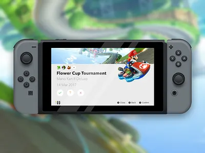 Switch Event 070 dailyui design event listing mario kart nintendo switch ui vector