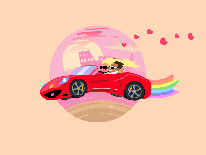 I Love Italy Sticker 2d animation ferrari gif italy loop love passion playoff stickermule unicorn