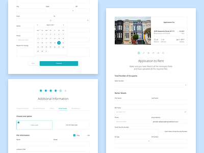 Application Form app applicant application calendar fill form input intellirent rent rental ui web