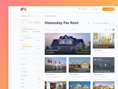 Weekend Exploration - OLX Website design exploration filter house property ui ux website