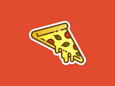 Piece A' Pizza food gradient illustration itali italian line pizza playoff stickermule vector
