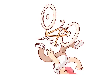 Face-Plant bicycle character colour geometry illustration shapes spill