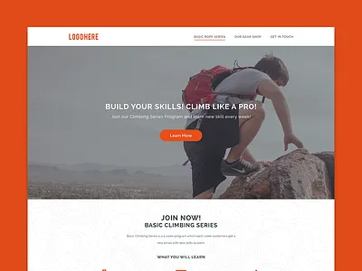 Landing Page adventure climb climbing design landing outdoor page web