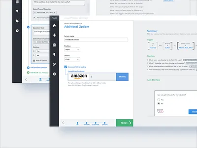 VWO Survey Creation Steps 3 & 4 input optimizer options pop questions saas survey up visual vwo website